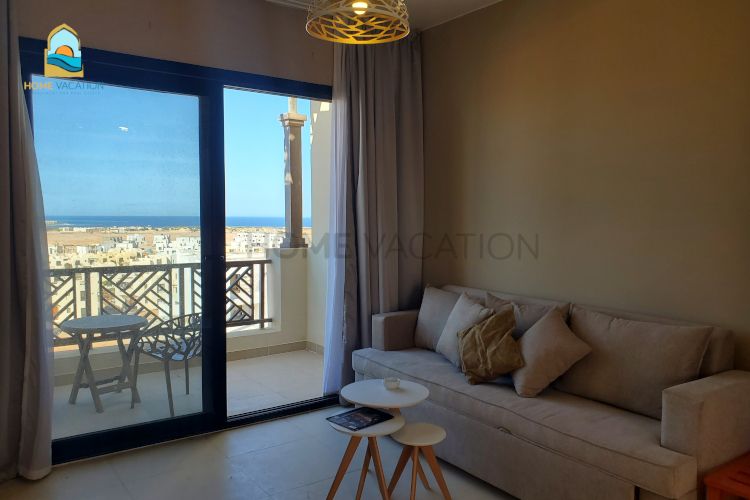 one bedroom apartment makadi heights orascom hurghada living balcony_0f946_lg