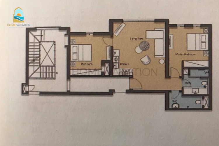 two bedroom apartment for sale el gouna floor plan_247d2_lg